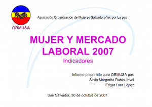 Lee más sobre el artículo Resumen, mujer y mercado laboral 2007, indicadores
