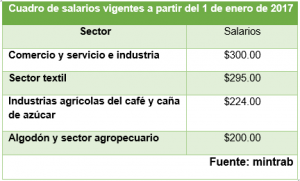 Lee más sobre el artículo Salarios mínimos vigentes a partir del 1 de enero de 2017