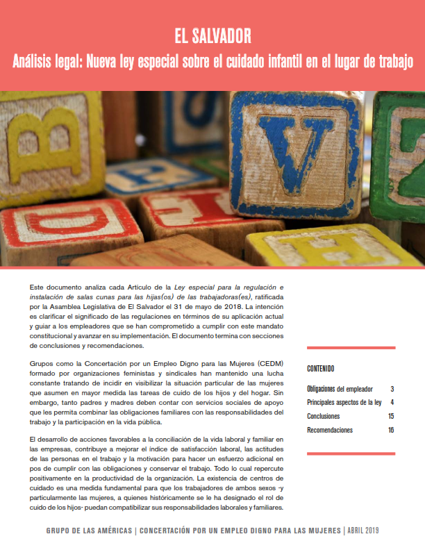 Lee más sobre el artículo El Salvador – Análisis legal: Nueva ley especial sobre el cuidado infantil en el lugar de trabajo
