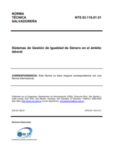Lee más sobre el artículo Norma Técnica Salvadoreña: Sistemas de Gestión de Igualdad de Género en el ámbito laboral